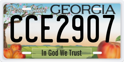 GA license plate CCE2907
