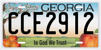 GA license plate CCE2912