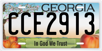 GA license plate CCE2913
