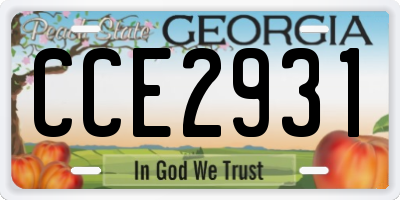 GA license plate CCE2931