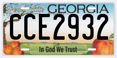 GA license plate CCE2932