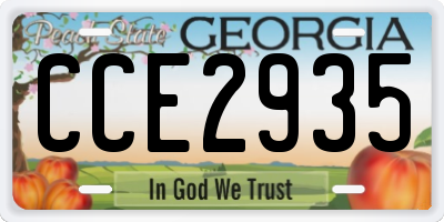 GA license plate CCE2935