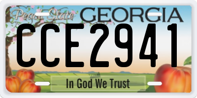 GA license plate CCE2941