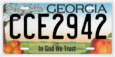 GA license plate CCE2942