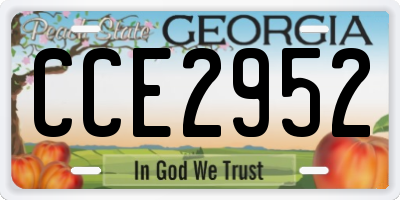 GA license plate CCE2952