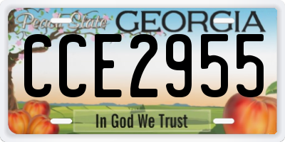 GA license plate CCE2955