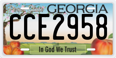 GA license plate CCE2958