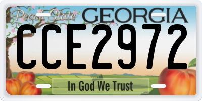 GA license plate CCE2972