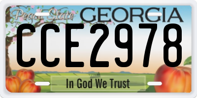 GA license plate CCE2978