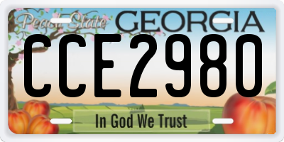 GA license plate CCE2980