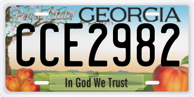 GA license plate CCE2982