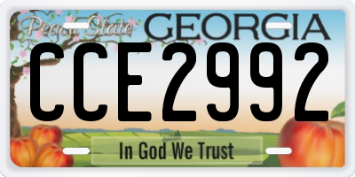 GA license plate CCE2992