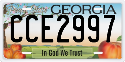 GA license plate CCE2997