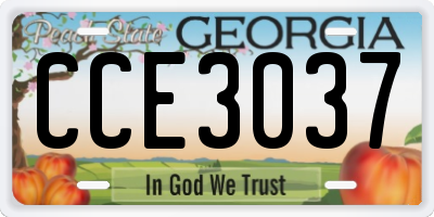 GA license plate CCE3037
