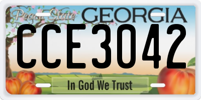 GA license plate CCE3042