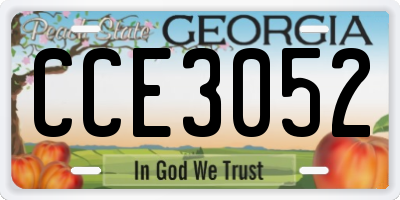 GA license plate CCE3052