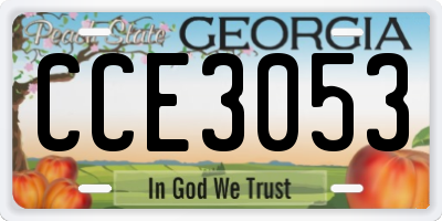 GA license plate CCE3053