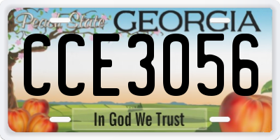 GA license plate CCE3056