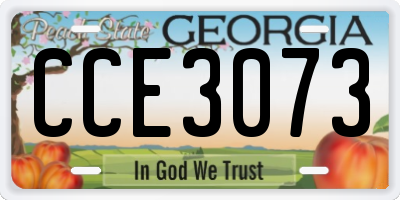 GA license plate CCE3073