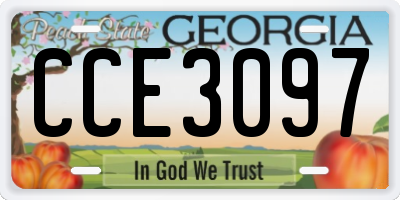 GA license plate CCE3097