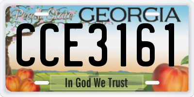 GA license plate CCE3161