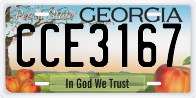 GA license plate CCE3167