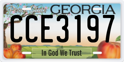 GA license plate CCE3197