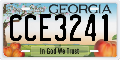 GA license plate CCE3241
