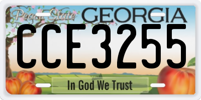 GA license plate CCE3255