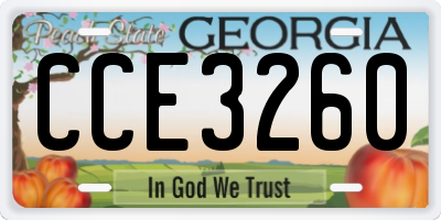 GA license plate CCE3260