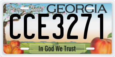GA license plate CCE3271