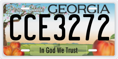 GA license plate CCE3272