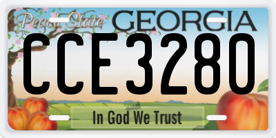 GA license plate CCE3280