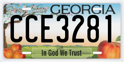 GA license plate CCE3281