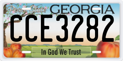 GA license plate CCE3282