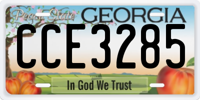 GA license plate CCE3285