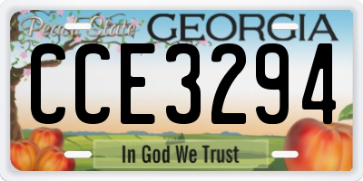 GA license plate CCE3294