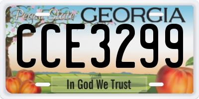 GA license plate CCE3299