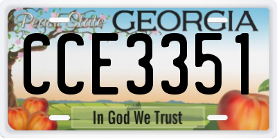 GA license plate CCE3351