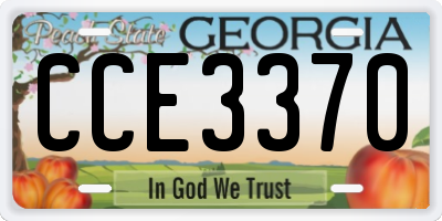 GA license plate CCE3370