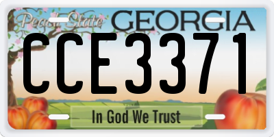 GA license plate CCE3371