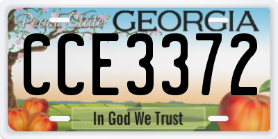 GA license plate CCE3372