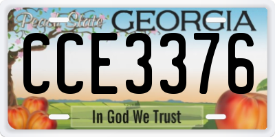 GA license plate CCE3376