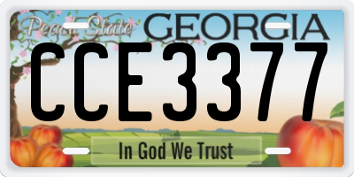 GA license plate CCE3377