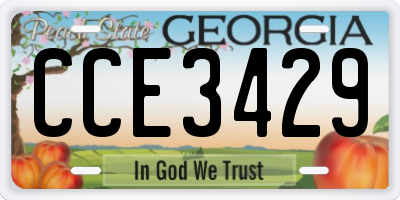 GA license plate CCE3429