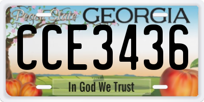 GA license plate CCE3436