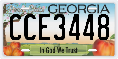 GA license plate CCE3448