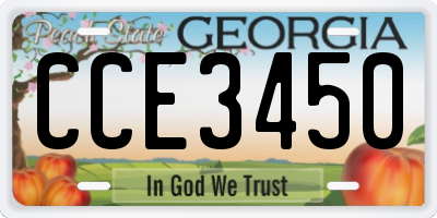 GA license plate CCE3450