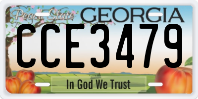 GA license plate CCE3479