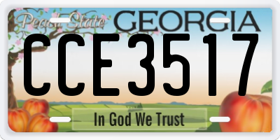 GA license plate CCE3517
